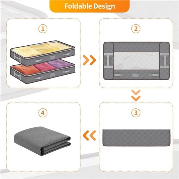 Under Bed Storage Bag 6 Pack Underbed Storage Containers Large Capacity Clothes - Picture 4 of 8